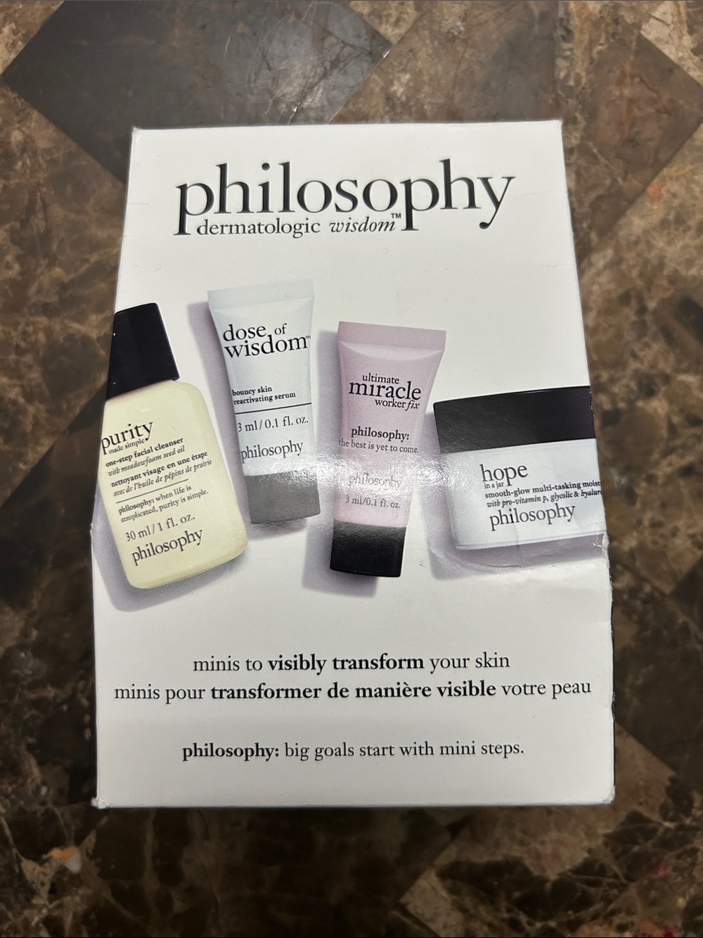 NWT 🆕 philosophy Skin Care Mini Set — Cleanser, Serum, Eye Cream, Moisturizer